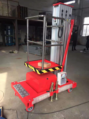 Portable Mobile Elevated Platform Dc Battery Single Mast Aerial Platform Lift