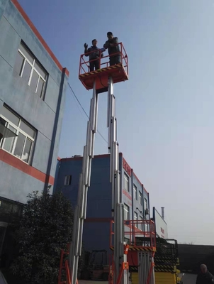 Electric Hydraulic Boom Supported Elevating Work Platforms Vertical Mast Lift Orange