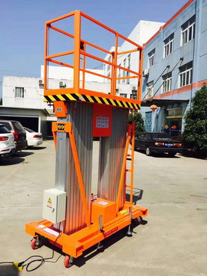 Portable Mobile Aerial Work Platform Vertical Mast Boom Lift 220vac Power Pack