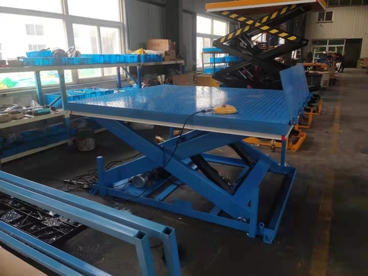 Durable Stationary Hydraulic Lift Table For Warehouse Yellow