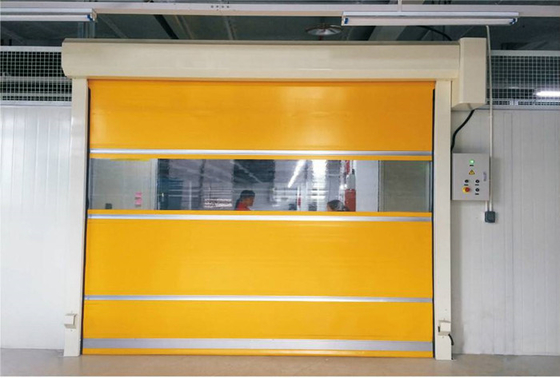 Industrielle schnelle Hochgeschwindigkeitstür-rostfreier Rahmen-PVC-Gewebe-Innenraum installiert für Lager-Abteilung