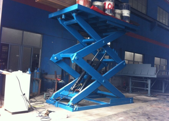 Verladedock-Paletten-Scherenhebebühne-Plattformen Scissor Arbeitsbühne-Blau-Farbe